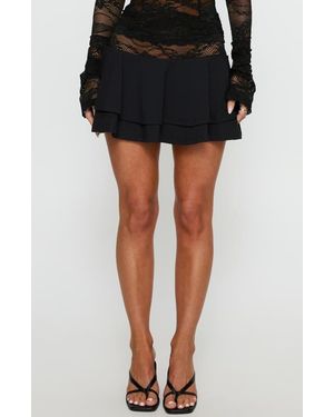 Princess Polly Kecia Sheer Lace Waistband Miniskirt - Black