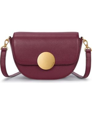 orYANY Lottie Leather Saddle Crossbody Bag - Purple