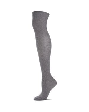 Memoi Over The Knee Flat Knit Uniform Socks - Gray