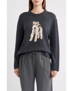 Rowing Blazers Terrier Merino Wool & Cashmere Sweater - Gray