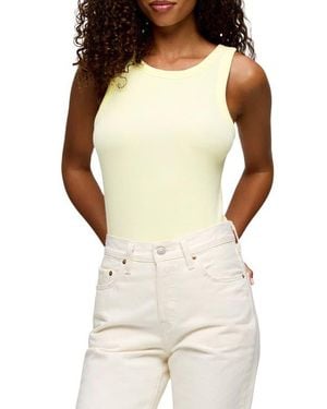 nuuds Slinky Rib Knit Stretch Modal Jersey Tank - White