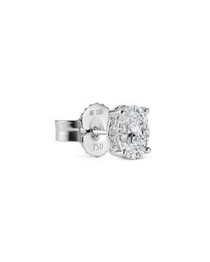 Maria Tash Oval Diamond Engraved Single Stud Earring - Metallic