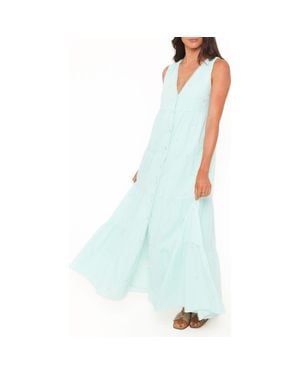 Petal & Pup Lovisa Eyelet Cotton Maxi Dress - Blue
