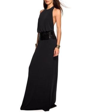 Ramy Brook Theresa Halter Neck Gown - Black