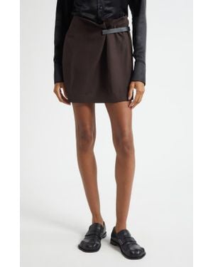 JW Anderson Leather Tab Miniskirt - Brown