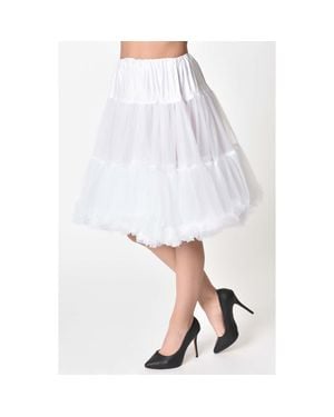 Unique Vintage Ruffled Petticoat Crinoline - White