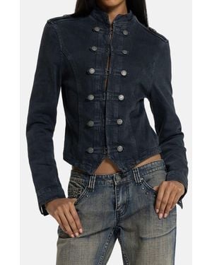 Jaded London Denim Drummer Jacket - Blue