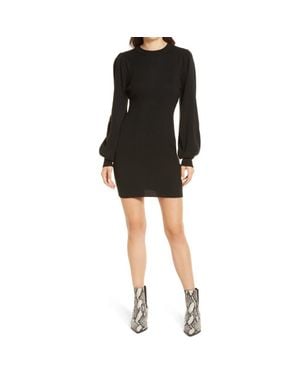 Bishop + Young Kyla Rib Long Sleeve Sweater Dress - Black
