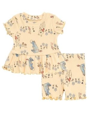Disney The Little Mermaid Princess Ariel 2-Piece T-Shirt And Bike Shorts Set - Natural