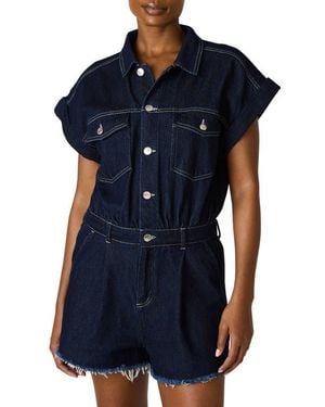 Steve Madden Calliope Denim Romper - Blue