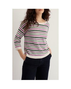 Seasalt Cornwall Knavock Stripe Organic Cotton & Linen Sweater - Black
