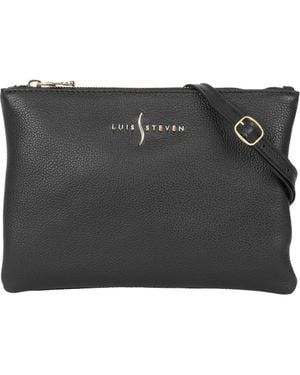 Luis Steven Crossbody Leather Pouch - Black