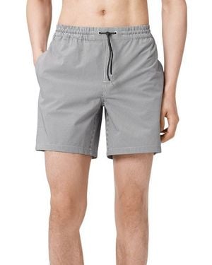 AllSaints Ciper Stripe Swim Trunks - Gray