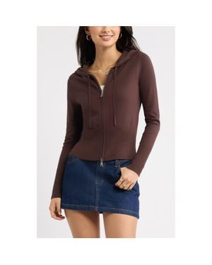 BP. Fitted Cotton Blend Hoodie - Purple