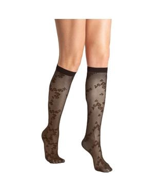 Wolford Floret Knee High Socks - Black