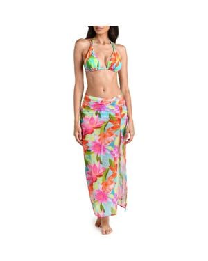 La Blanca Sunset Botanica Maxi Skirt Cover-Up - Red