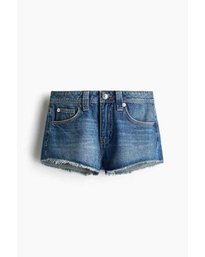 H&M Frayed Denim Shorts - Blue