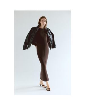 H&M Mama Fine-Knit Dress - Brown