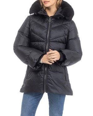 Gorski Apres-Ski Short Parka, Detachable Toscana Lamb Hood Trim - Black