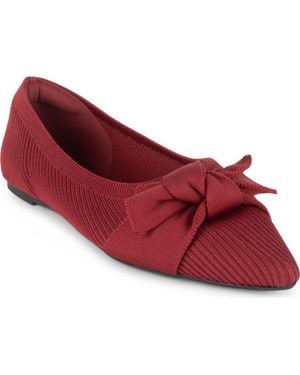 Tahari Montserrat Pointed Toe Flat - Red