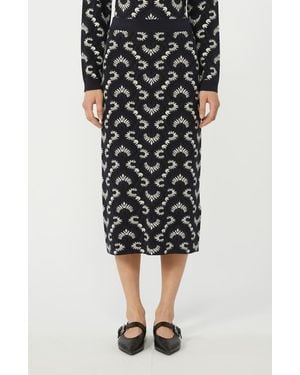 Weekend by Maxmara Vacuo Embroidered Knit Skirt - Black
