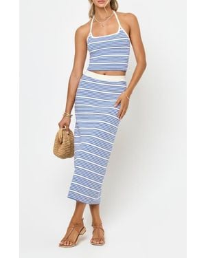 LSPACE Ravello Stripe Rib Cover-Up Skirt - Blue
