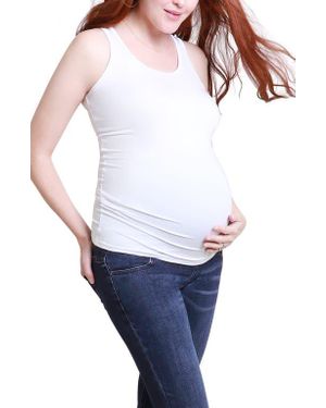 Ingrid & Isabel Maternity Scoop Neck Tank - White
