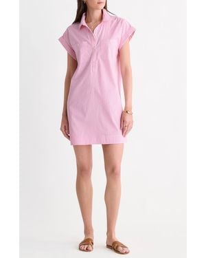 Vineyard Vines Margo Stripe Stretch Cotton Poplin Shirtdress - Pink