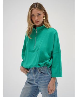 LNA Summer Terry Zip Sweatshirt - Green
