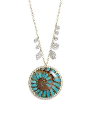 Meira T Amazonite Inlay Pendant Necklace - White