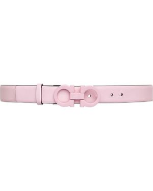 Ferragamo Salvatore Double Gancio Leather Belt - Pink