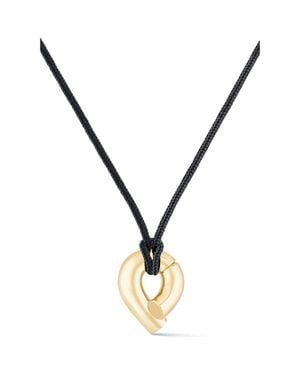Tabayer Orea Large Pendant Cord Necklace - Metallic