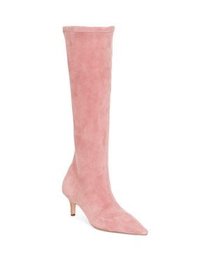 Cinq À Sept Jade Stretch Suede Knee High Boot - Pink