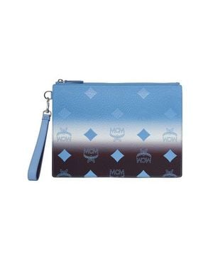 MCM Small Aren Wristlet Pouch - Blue