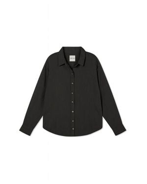 VIR VITA Cecile Oversized Linen Shirt - Black