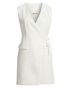 Open Edit Icon Blazer Wrap Dress - White