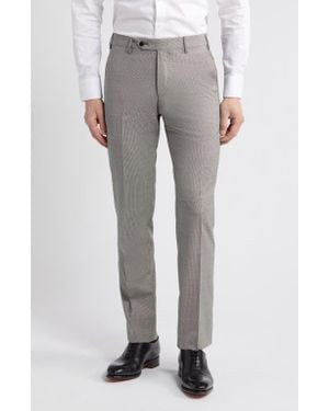 Zanella Parker Classic Wool Sharkskin Dress Pants - Gray