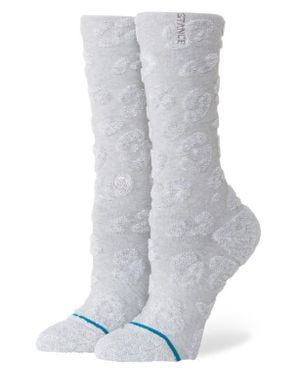 Stance Terry Cheetah Crew Socks - Gray