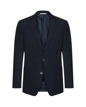 Samuelsohn Double Twist Wool Blazer - Blue