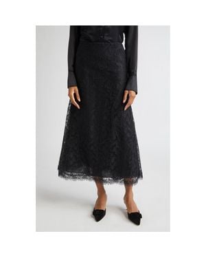 Lela Rose Floral Lace Flared Skirt - Purple