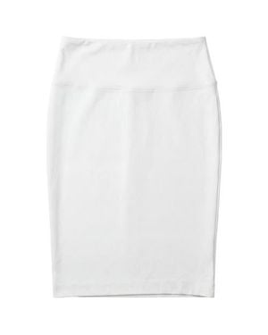 Belle Couture Elastic Waist Straight Ponte Pencil Skirt - White