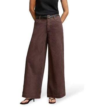 Ro&zo Wide Leg Jeans - Brown