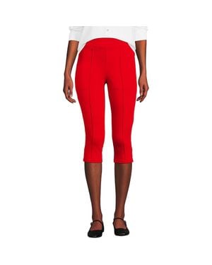 Lands' End Starfish High Rise Pintuck Capri Pants - Red