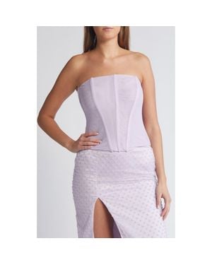 Mistress Rocks Longline Mesh Corset Top - Purple