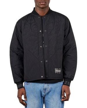 Pleasures X Zero Skateboards Thomas Quilted Bomber Jacket - Blue