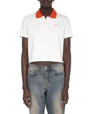 Zadig & Voltaire Mirta Crop Polo - White
