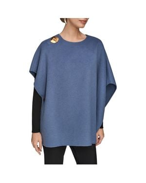 Donna Karan Wool Blend Cape - Blue