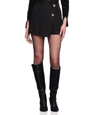 Avec Les Filles Button Detail Miniskort - Black