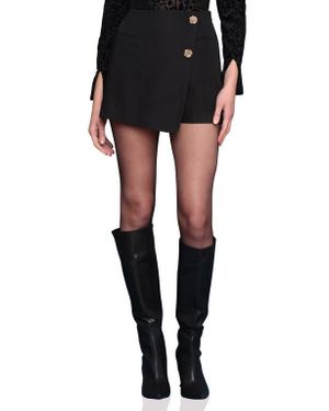 Avec Les Filles Button Detail Miniskort - Black