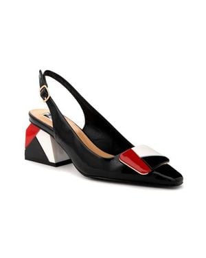 Ninety Union Multi Color Ornament Slingback Pump With Matching Heel - Black